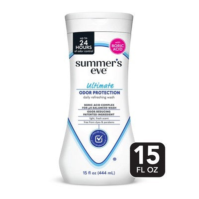 Summer's Eve Feminine Odor Relief with Boric Acid Wash - 15oz