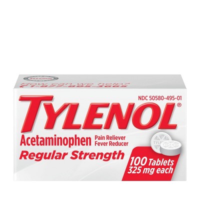 Tylenol Regular Strength Pain Reliever & Fever Reducer Tablets - Acetaminophen - 100ct