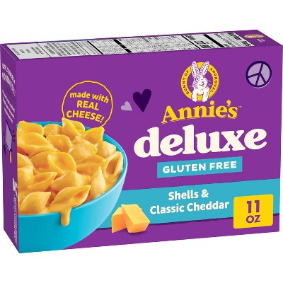 Annie's Deluxe Gluten Free Rice Pasta Shells & Cheese Sauce - 11oz: Certified Gluten-Free, No Artificial Flavors