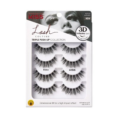 Kiss Lash Couture Triple Push-Up False Eyelashes - Robe Lashes - 4ct
