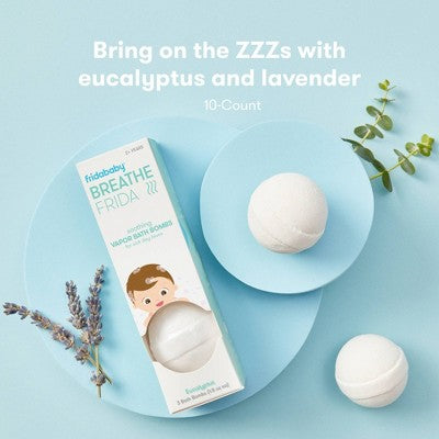 Frida Baby Vapor Bath Bombs - 10ct: Cold, Cough Or Flu Treatment, Eucalyptus Oil