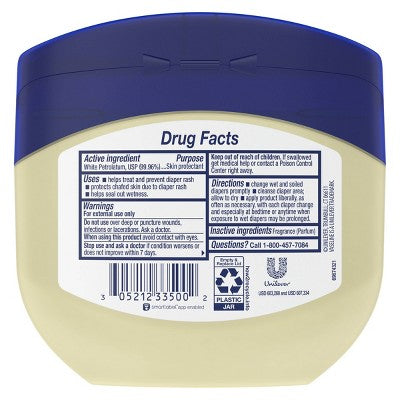 Vaseline Baby Hypoallergenic Petroleum Healing Jelly & Diaper Rash Skin Protectant - 13oz
