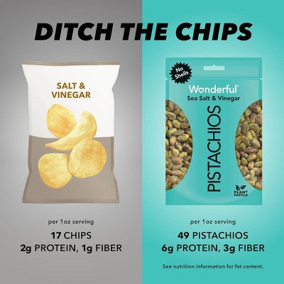 Wonderful Pistachios No Shells Sea Salt & Vinegar - 11oz: Roasted