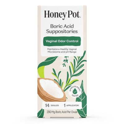 Honey Pot Boric Acid & Herbs Suppositories - 14 ct