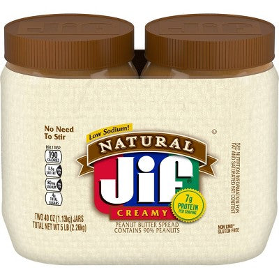 Jif Creamy Peanut Butter Spread Twin Pack - 80oz