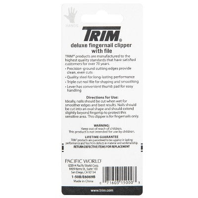 Trim Deluxe Quality Steel Fingernail Clipper with File