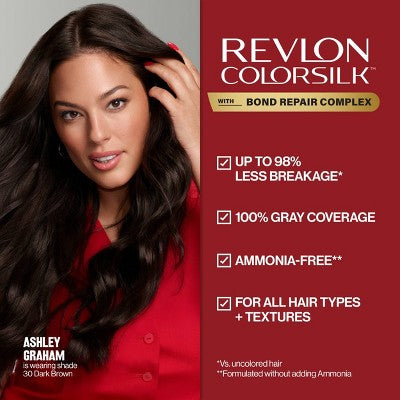 Revlon ColorSilk Permanent Hair Color with Bond Repair Complex - Black