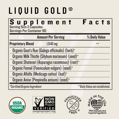 Legendairy Milk Liquid Gold Lactation Vegan Supplement Capsules