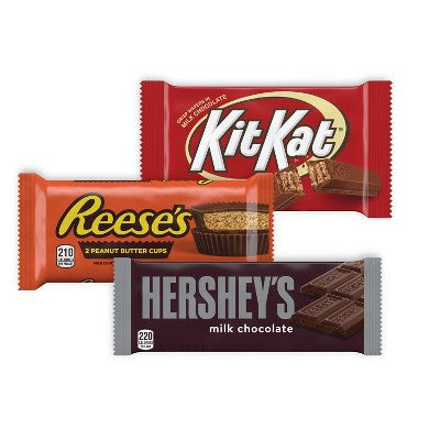 Reese's, Hershey's and Kit Kat Milk Chocolate Candy Bars Variety Pack - 18ct