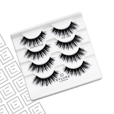 Eylure Definition False Eyelashes - No 126 - 4pr: Full Volume, Includes Adhesive, Hair