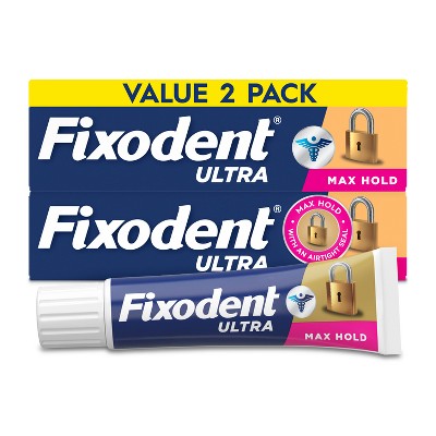 Fixodent Ultra Max Hold Dental Adhesive - 2.2oz/2pk