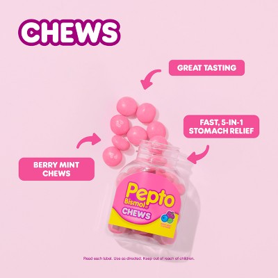 Pepto-Bismol Chews, Upset Symptom Relief, Anti-Diarrheal - Berry Mint - 24ct