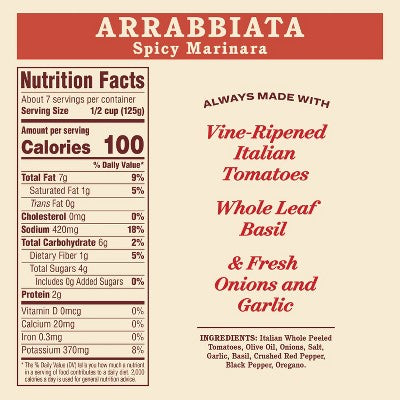 Rao's Arrabbiata Sauce - 32oz: All, No Artificial Colors, Mild Spice Level