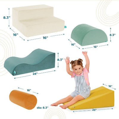 B. toys Foam Building Shapes for Indoor Play Soft Play Equipment - 5pc
