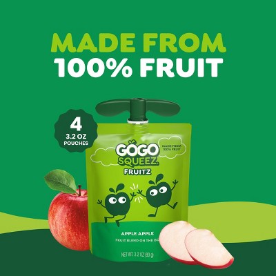 GoGo SqueeZ No Sugar Added Applesauce and Fruit Puree Apple Apple - 12.69oz/4ct