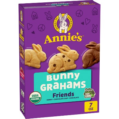 Annie's Organic Friends Bunny Grahams Chocolate Chip & Honey Baked Snacks - 7oz