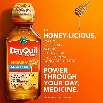 Vicks DayQuil & NyQuil Severe Cold & Flu Medicine Liquid - Honey - 24 fl oz
