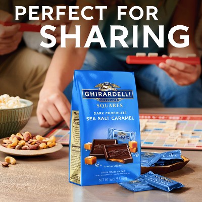 Ghirardelli Dark Chocolate Candy squares with Sea Salt Caramel Filling