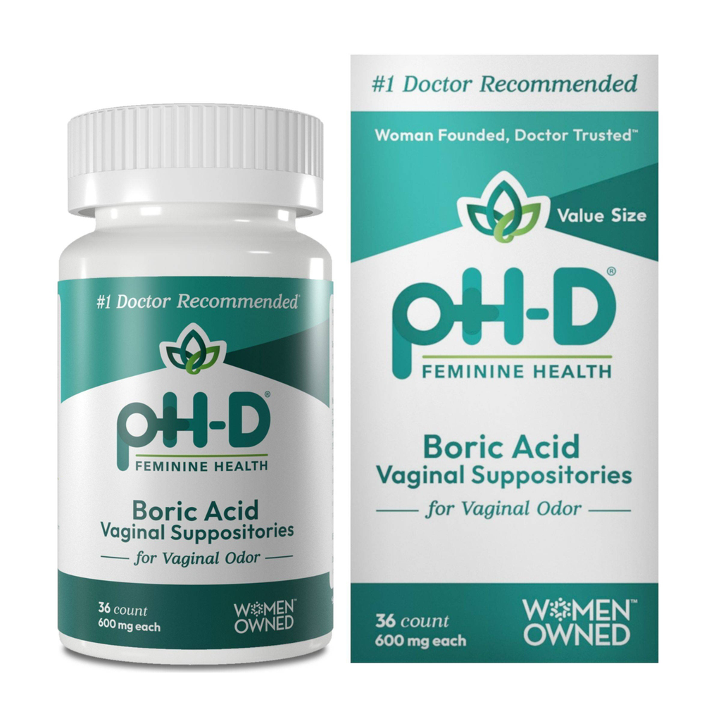pH-D Feminine Health Boric Acid Vaginal Suppositories, 36ct