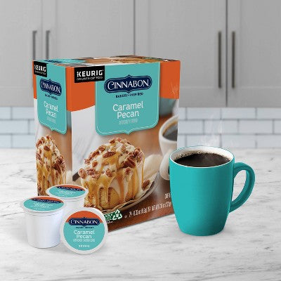 Cinnabon Caramel Pecan Medium Roast Coffee Keurig - K-Cup Pods 24ct: Arabica Beans