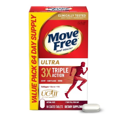 Move Free Ultra UCII Capsule Value Pack with Calcium and Collagen Tablets - 64ct