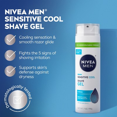 NIVEA Men Cooling Shave Gel for Sensitive Skin - 7oz
