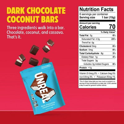 UNREAL Dark Chocolate Coconut Candy  Bars - 4.2oz