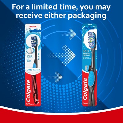 Colgate 360 Advanced Floss-Tip Manual Toothbrush - Medium