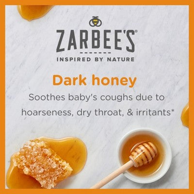 Zarbee's Baby Soothing Cough Syrup with Dark Honey - Natural Peach & Honey Flavor - 2 fl oz