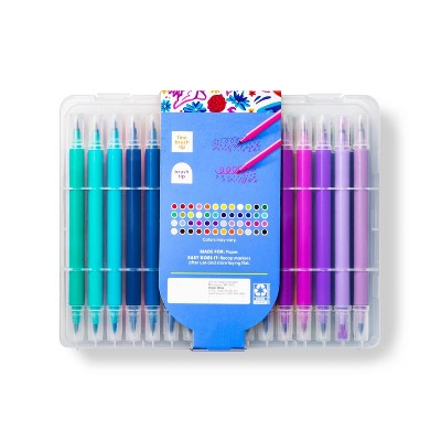 48ct Dual-Tip Brush Marker Set in Plastic Case - Mondo Llama™
