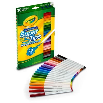 Crayola 20ct Super Tips Washable Markers, Kids School Supplies, Art Classroom Must Haves for Teachers, Coloring Gift, Ages 3+