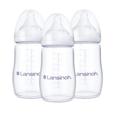 Lansinoh Anti-Colic Baby Bottles with Nipples - 3pk