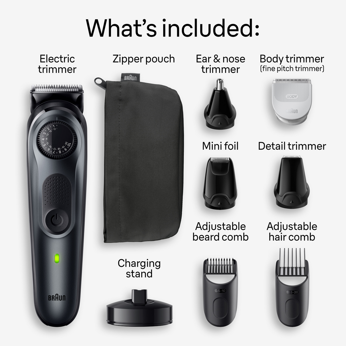 Braun All-in-One Style Kit Series 5 AIO5490 Akku 9-in-1 Körper-, Bart- & Haartrimmer