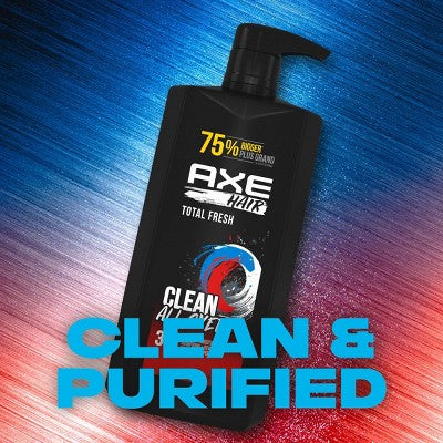 Axe Clean Fresh 3-in-1 Body Wash + Shampoo + Conditioners - 28 fl oz