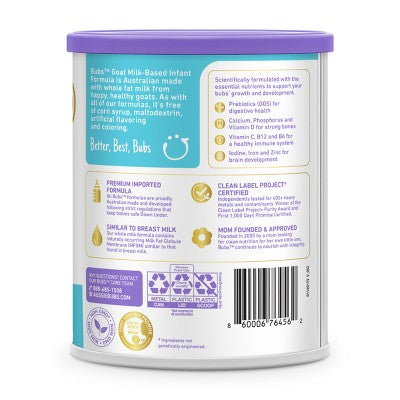 Bubs Easy Digest Goat Milk Infant Formula Powder (Babies 0-12 Months) - 20oz