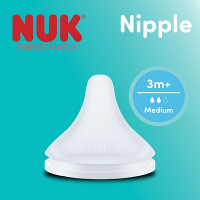 NUK Perfect Match Bottle Nipples - Medium Flow - 2pk