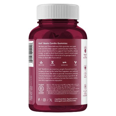 Goli Nutrition Beets Cardio Vegan Vitamin Gummies - 60ct
