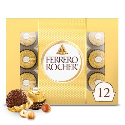 Ferrero Rocher Fine Hazelnut Chocolate Candy - 5.3oz/12ct