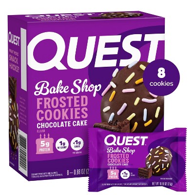 Quest Nutrition Bake Shop Chocolate Cake Flavor Frosted Cookies - 5g Protein - 7.04oz/8ct