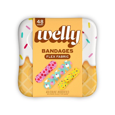 Welly Kids' Flex Fabric Bandages - Ice Cream - 48ct