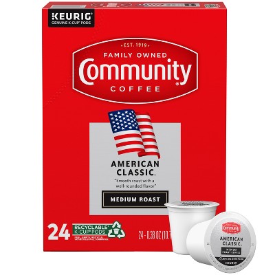 Community Coffee American Classic Medium Roast Coffee - Single Serve Pods - 24ct
