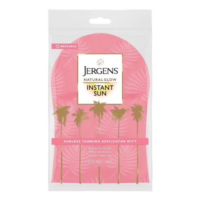Jergens Natural Glow Instant Sun Application Mitt For Self Tanners, Streak-Free Sunless Tanning Glove