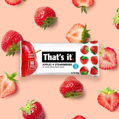 That's It. Strawberry Banana Mini Fruit Bars - 10ct/7oz: Certified Gluten-Free, No Added Sugar