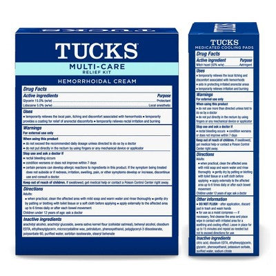 Tucks Multi-Care Relief Kit Witch Hazel Pads - 40ct & Lidocaine Cream - 0.5oz
