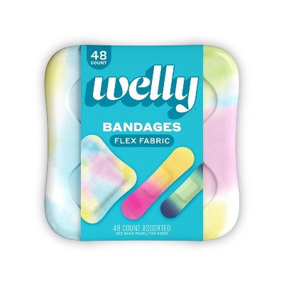 Welly Kids' Flex Fabric Bandages - Colorwash Tie Dye - 48ct