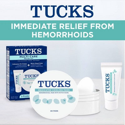 Tucks Multi-Care Relief Kit Witch Hazel Pads - 40ct & Lidocaine Cream - 0.5oz