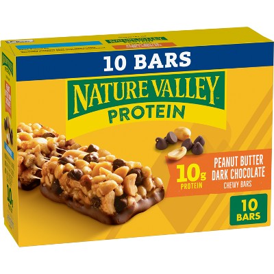 Nature Valley Peanut Butter Dark Chocolate Protein Chewy Bars - 14.2oz - 10ct: Gluten-Free, 10g Protein