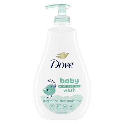 Baby Dove Fragrance Free Moisture Baby Body Wash & Shampoo Hypoallergenic for Eczema-Prone Skin
