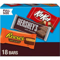 Reese's, Hershey's and Kit Kat Milk Chocolate Candy Bars Variety Pack - 18ct
