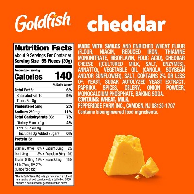 Goldfish Cheddar Crackers Size Bag - 10oz: No Artificial Preservatives, No Artificial Flavors, No High Fructose Corn Syrup